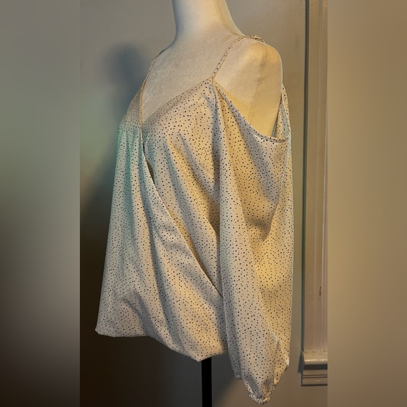 RW&CO. Cream Spaghetti Strap Top with Black Dots - Picture 7 of 10